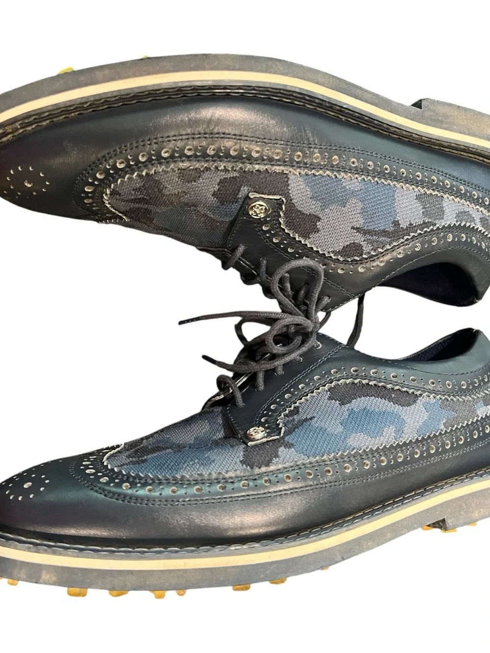 G Fore Men’s Gallivanter Leather Golf Shoes Skull Print Camo  Blue Size 9.5.